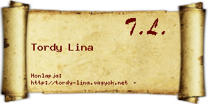 Tordy Lina névjegykártya